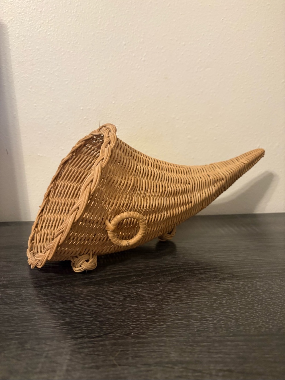 Vintage Wicker Cornucopia Basket/Decor